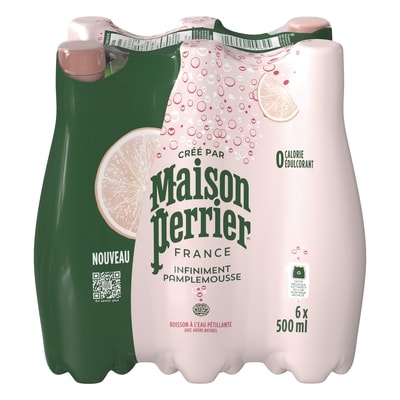 Maison Perrier Boisson à l’eau pétillante Infiniment Pamplemousse 6x500.0 ml, 0,30 $/100ml