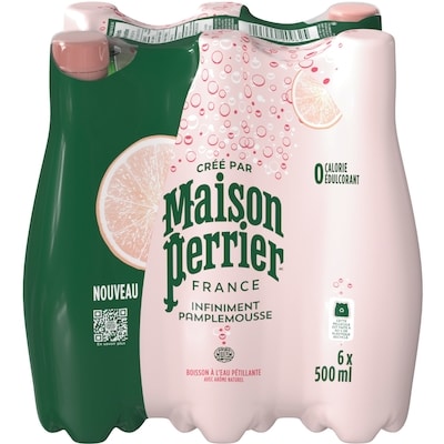 Maison Perrier Boisson à l’eau pétillante infiniment pamplemousse paquet de 6 6x500.0 ml, 0,33 $/100ml