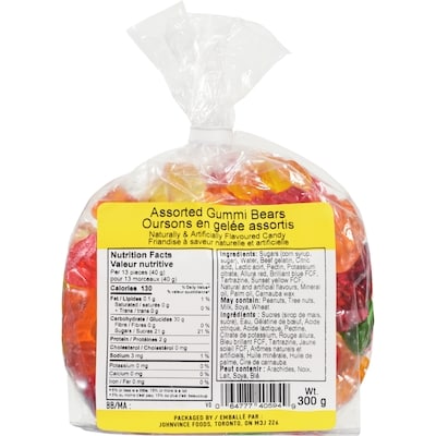 Johnvince Foods Friandise oursons en gelée assortis 300 g, 1,00 $/100g