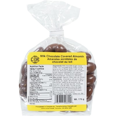 Johnvince Foods Milk Chocolate Covered Almonds 175 g, $1.71/100g