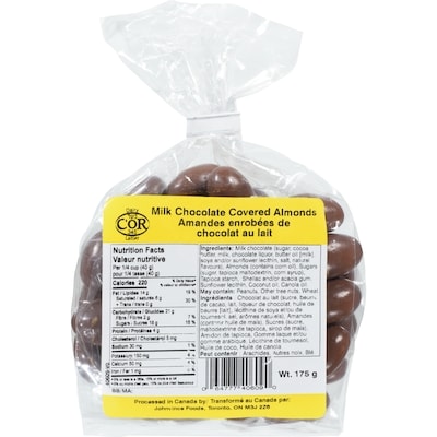 Johnvince Foods Amandes enrobées de chocolat au lait 175 g, 1,71 $/100g