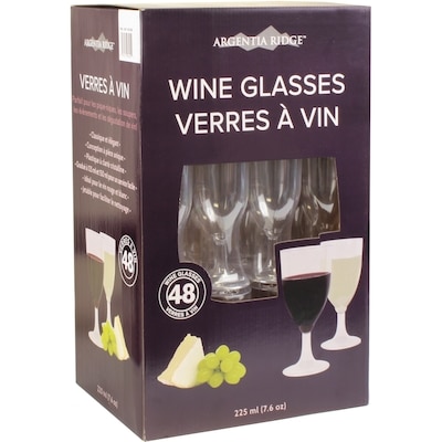 Argentina Verres à vin en plastique 48/Pqt 4 ea, 4,25 $/1ch