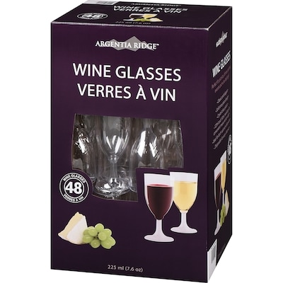 Verres à vin en plastique 48/Pqt