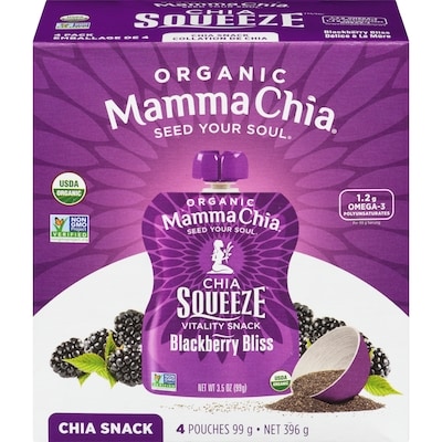 Mamma Chia Chia Squeeze Chia Snack Blackberry Bliss Organic 396 g, $2.14/100g