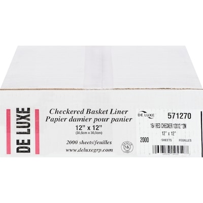 De Luxe Basket Liner Checkered 2000 ea, $0.04/1ea