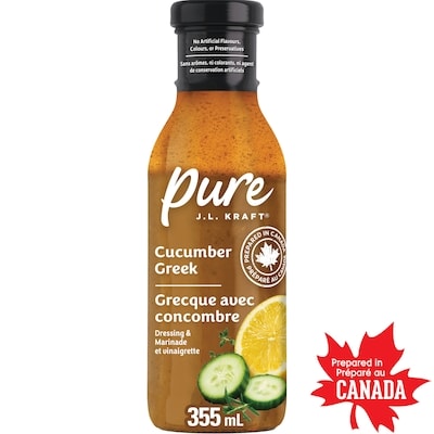 Kraft Vinaigrette et marinade grecque au concombre pure j.l. kraft, bouteille 355 ml, 1,83 $/100ml