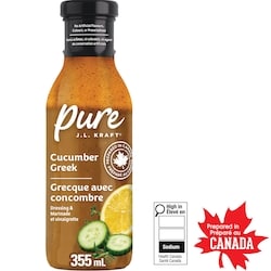 Kraft Vinaigrette et marinade grecque au concombre 355 ml, 1,41 $/100ml