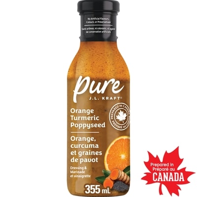 Kraft Vinaigrette et marinade aux graines de pavot et curcuma orange pure j.l. kraft, bouteille 355 ml, 1,83 $/100ml