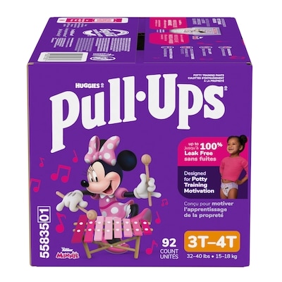 Huggies Sous-vêtements d’entraînement pour filles, 3T-4T (14 à 18 kg [32 à 40 livres]), 92 sous-vêtements 92 ea, 0,40 $/1ch