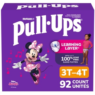 Huggies Sous-vêtements d’entraînement pour filles, 3T–4T (32–40 lb) 92 sous-vêtements 92 ea, 0,48 $/1ch
