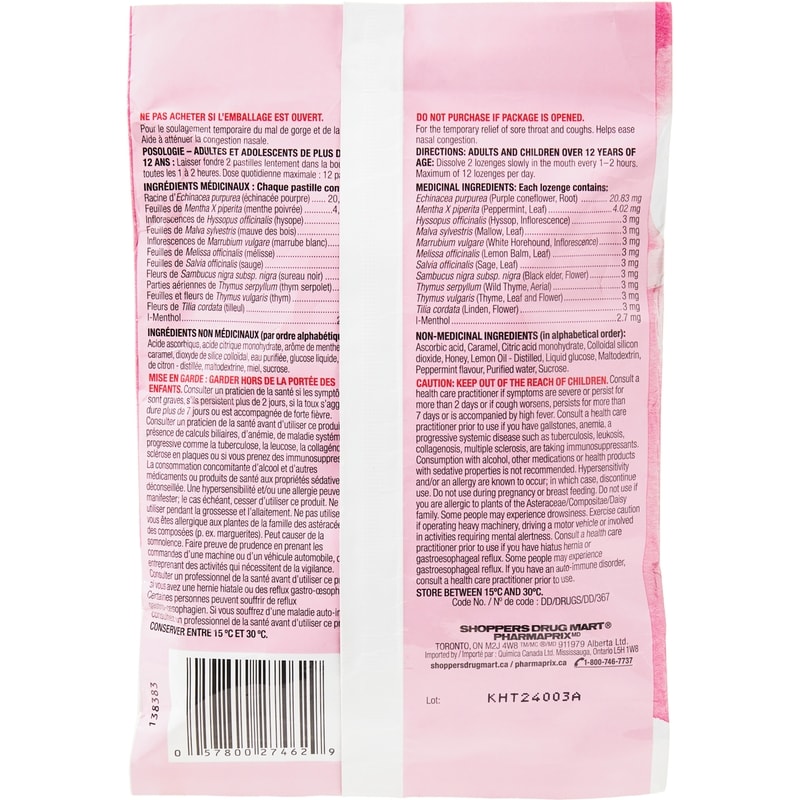 Honey Lemon with Echinacea Herb Cough Drops