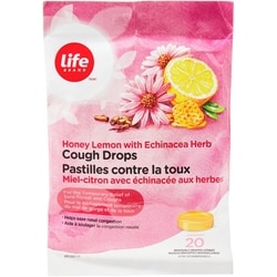 Life Pastilles contre la toux miel-citron et échinacée aux herbes 20 ea, 0,13 $/1ch