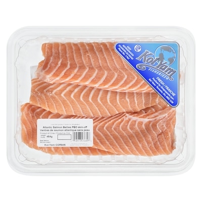 Kol Yam Atlantic Salmon Bellies, Skin-Off 454 g, $2.86/100g