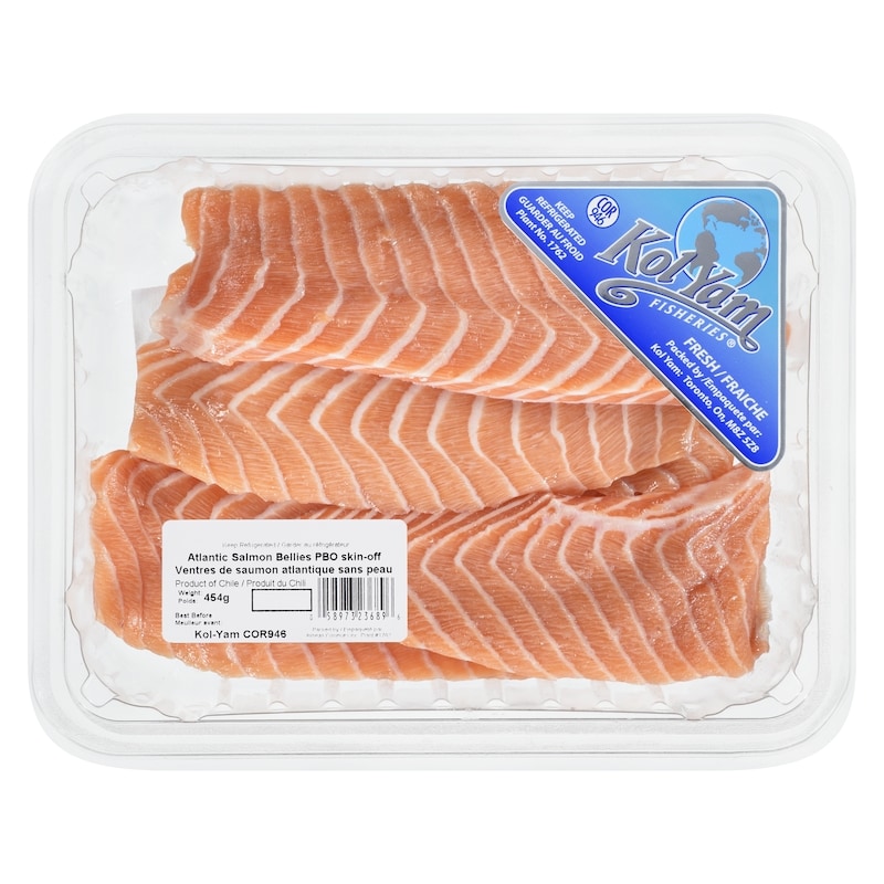 Atlantic Salmon Bellies, Skin-Off