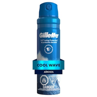 Gillette Antisudorifique et désodorisant en aérosol gillette pour hommes, vague fraîche 122 g, 7,37 $/100g