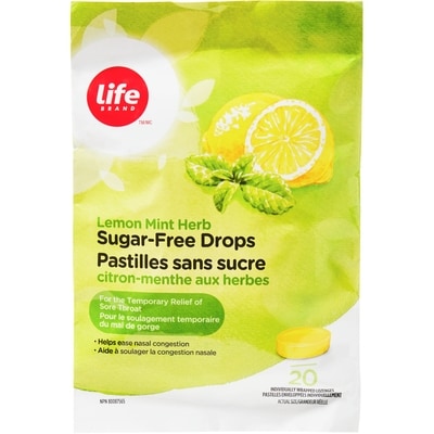Life Pastilles sans sucre citron-menthe aux herbes 20 ea, 0,15 $/1ch
