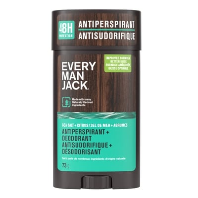 Every Man Jack Antiperspirant Deodorant, Sea Salt + Citrus 73 g, $15.05/100g