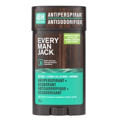 Every Man Jack Antisudorifique Désodorisant, Sel de mer + Agrumes 73 g, 14,37 $/100g