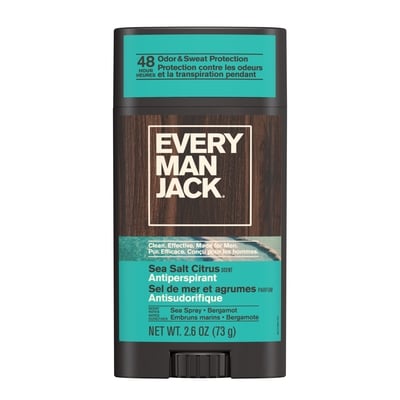 Every Man Jack Antisudorifique Désodorisant, Sel de mer + Agrumes 73 g, 14,37 $/100g