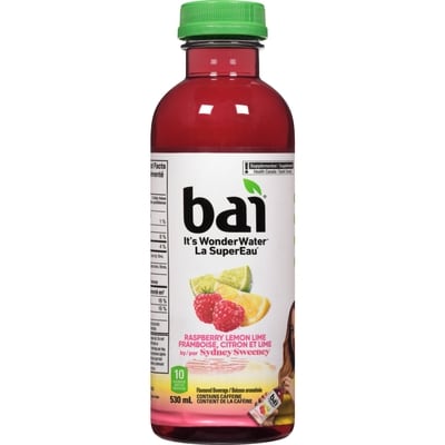 Bai Boisson aromatisée framboise, citron et lime 530 ml, 0,66 $/100ml