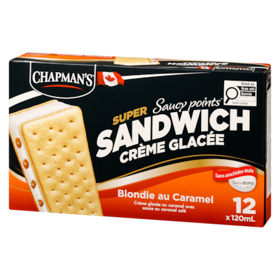 Super Sandwichs crème glacée saucy points blondie au caramel