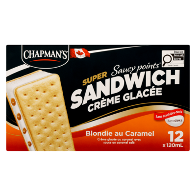 Super Sandwichs crème glacée saucy points blondie au caramel