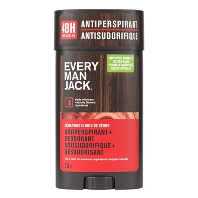 Every Man Jack Antiperspirant Deodorant, Cedarwood Amber 73 g, $13.00/100g