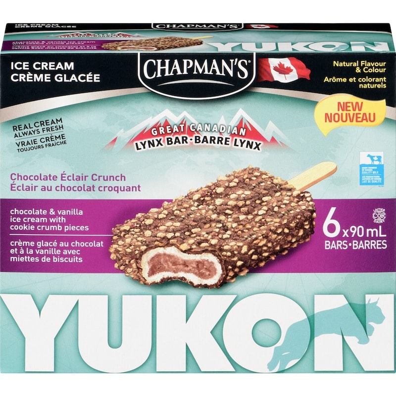 Chapmans Yukon Lynx Ice Cream Bar Chocolate Éclair Crunch - 6x90.0