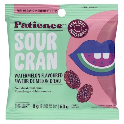 PATIENCE FRUIT & CO Sourcran Candy Watermelon Flavoured 60 g, $5.48/100g