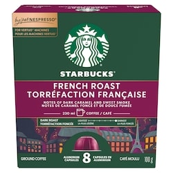 Starbucks Torr. française pour NESPRESSO VERTUO, café 100 g, 12,99 $/100g