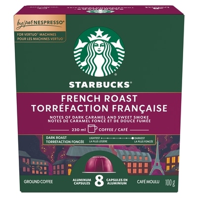 Starbucks Torr. française pour NESPRESSO VERTUO, café 100 g, 12,99 $/100g