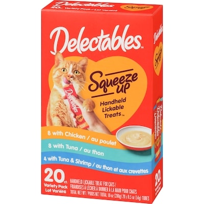 Squeeze Up Handheld Lickable Treat For Cats Variety Pack