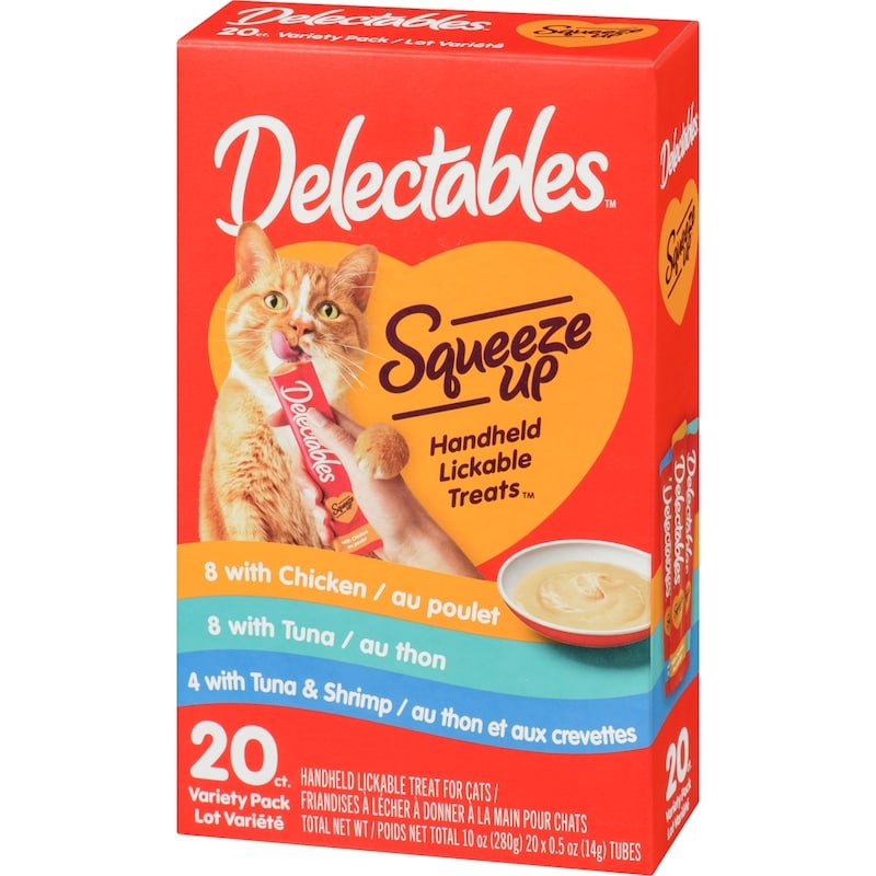 Squeeze Up Handheld Lickable Treat For Cats Variety Pack