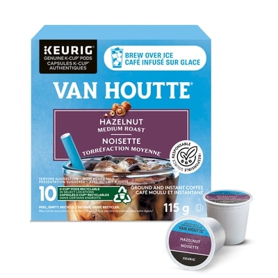 Van Houtte Brew Over Ice Hazelnut, Medium Roast, K-Cup Coffee Pods 10x10.0 ea, $1.45/1ea