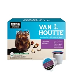 Van Houtte Brew Over Ice Hazelnut, Medium Roast, K-Cup Coffee Pods 10 Count 10x10.0 ea, $1.55/1ea