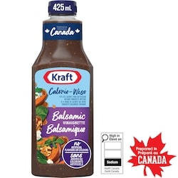 Kraft Vinaigrette balsamique calorie-wise, bouteille 425 ml, 0,82 $/100ml