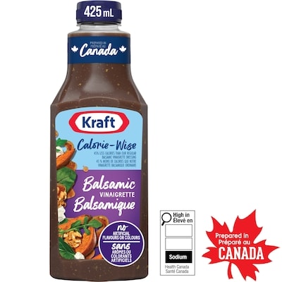 Kraft Vinaigrette Balsamique Calorie-Wise, Bouteille 425 ml, 0,82 $/100ml