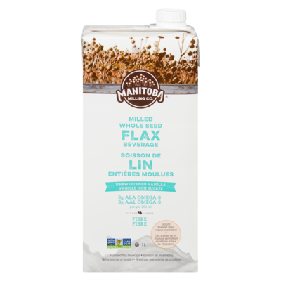 Manitoba Millling Co Boisson de lin entières moulues vanille non sucrée 946 ml, 0,74 $/100ml