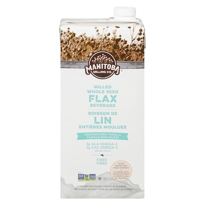 Manitoba Millling Co Boisson de lin entières moulues vanille non sucrée 946 ml, 0,84 $/100ml