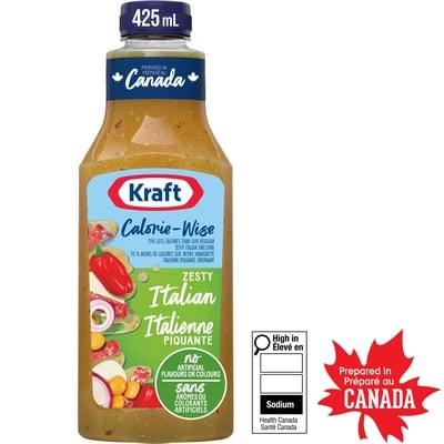 Kraft Calorie-Wise Zesty Italian Salad Dressing 425 ml, $1.17/100ml