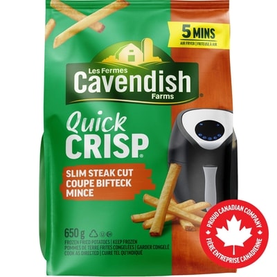 Les Fermes Cavendish Frites coupe bifteck mince Quick Crisp 650 g, 0,84 $/100g