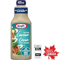 Kraft Vinaigrette césar avec bacon, bouteille 425 ml, 0,53 $/100ml