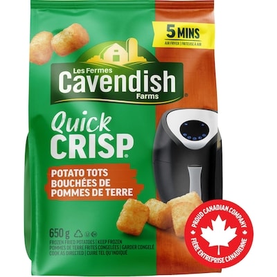 CAVENDISH FARMS Quick Crisp Potato Tots 650 g, $0.84/100g