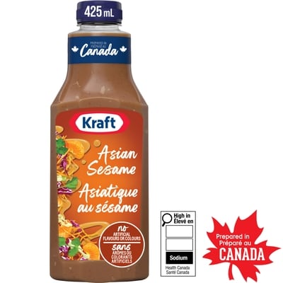 Kraft Vinaigrette asiatique au sésame, bouteille 425 ml, 1,17 $/100ml
