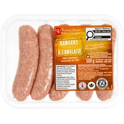 President's Choice Bangers Pork Sausages 500 g, $1.70/100g