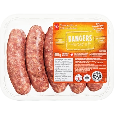 le Choix du Président Saucisses de porc bangers 500 g, 1,60 $/100g