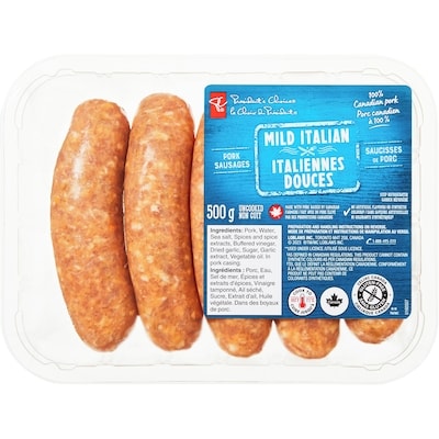 le Choix du Président Saucisses de porc italiennes douces 500 g, 1,60 $/100g