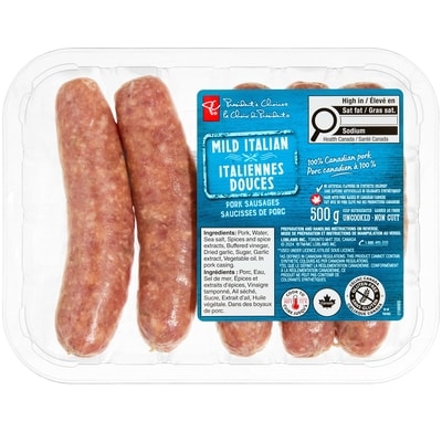 le Choix du Président Saucisses de porc italiennes douces 500 g, 1,70 $/100g