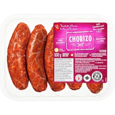 le Choix du Président Saucisses de porc chorizo 500 g, 1,60 $/100g
