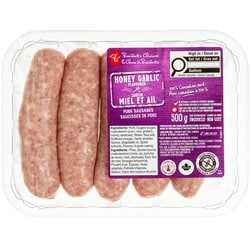 President's Choice Honey Garlic Flavoured Pork Sausages 500 g, $1.70/100g